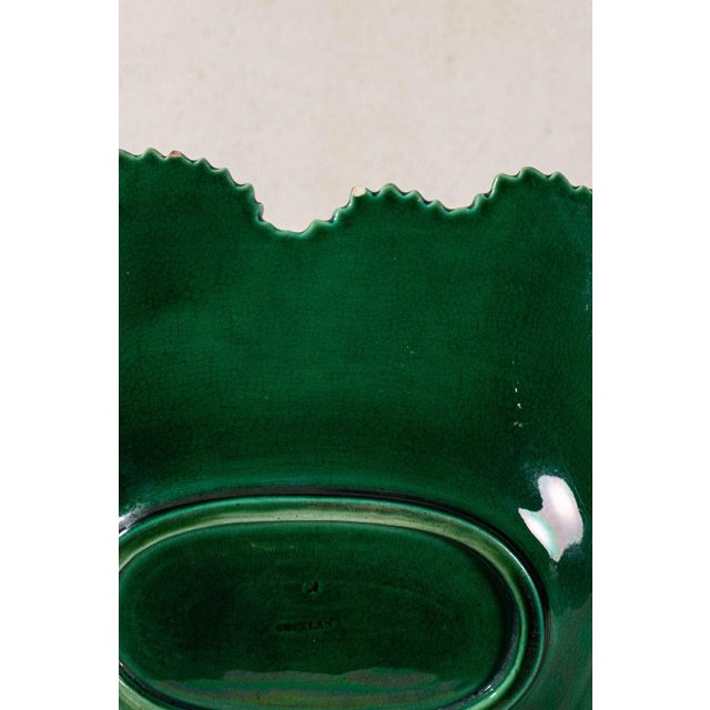Green Copeland Green Majolica Overlapping Large Leaf Server C. 1860-1875 For Sale - Image 8 of 10