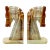 1970s Vintage Southwestern Boho Chic Italian Hand-Chiseled Onyx Marble Horse Bookends - A Pair For Sale