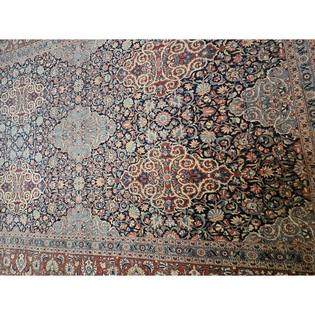 Large Antique Hand-Knotted Kashan Rug, 1930s For Sale - Image 10 of 13