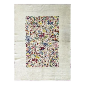 Olga Fisch Carpet "Caceria 'The Hunt'" Hungary/Ecuador, Circa 1950