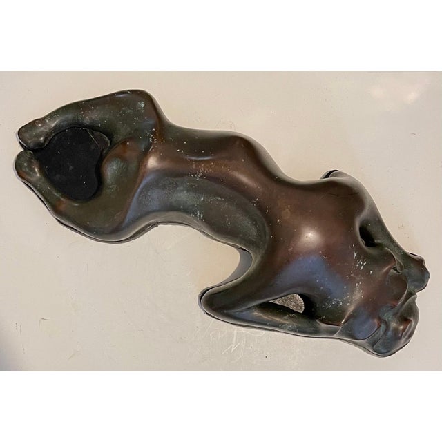 Chocolate Colin Webster Watson, Large Bronze Modernist Biomorphic Sculpture Sleeping Dog Colin Webster Watson, 1973 For Sale - Image 8 of 18