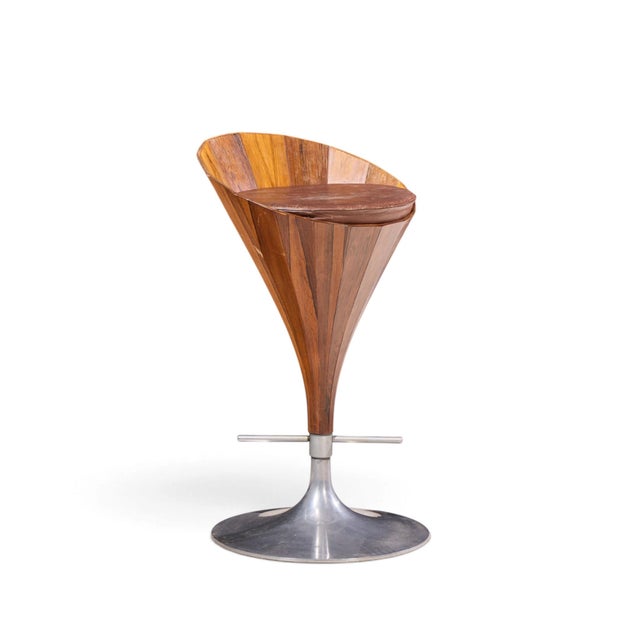 Dyrlund John Mortensen for Dyrlund Mid Century Danish Fountain Barstools - Set of 4 For Sale - Image 4 of 10
