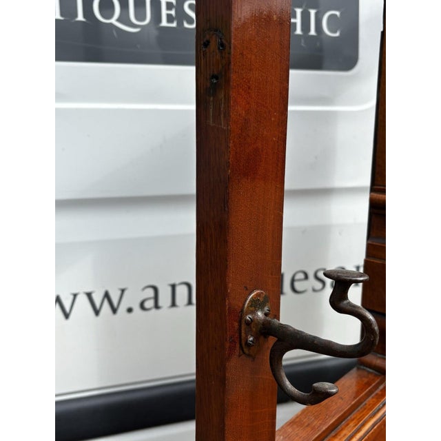 Edwardian Light Oak Hall Stand with Mirror For Sale - Image 12 of 18