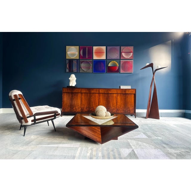 Brazilian Modern Coffee Table in Rosewood, Glass & Metal, Attributed to Joaquim Tenreiro, 1960s For Sale - Image 12 of 16