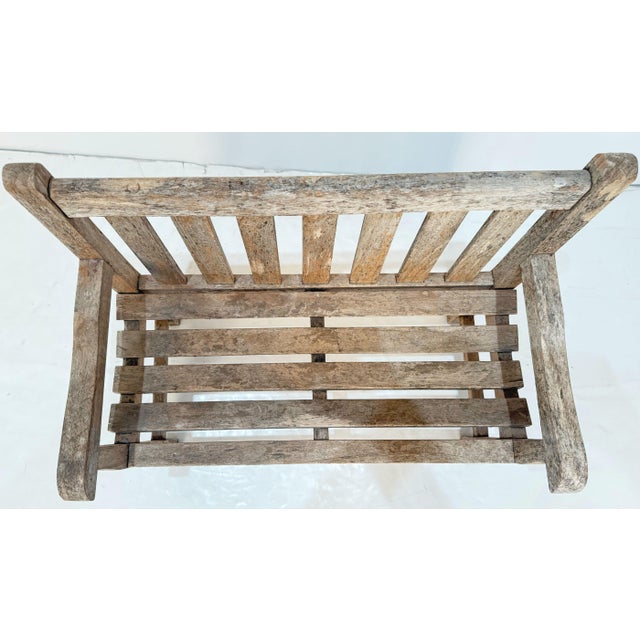 Tan Children's Garden Bench or Seat of Teak From England For Sale - Image 8 of 10