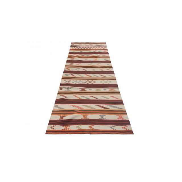 Handwoven vintage kilim rug from Denizli region of Turkey. Approximately 50-60 years old. In very good condition.