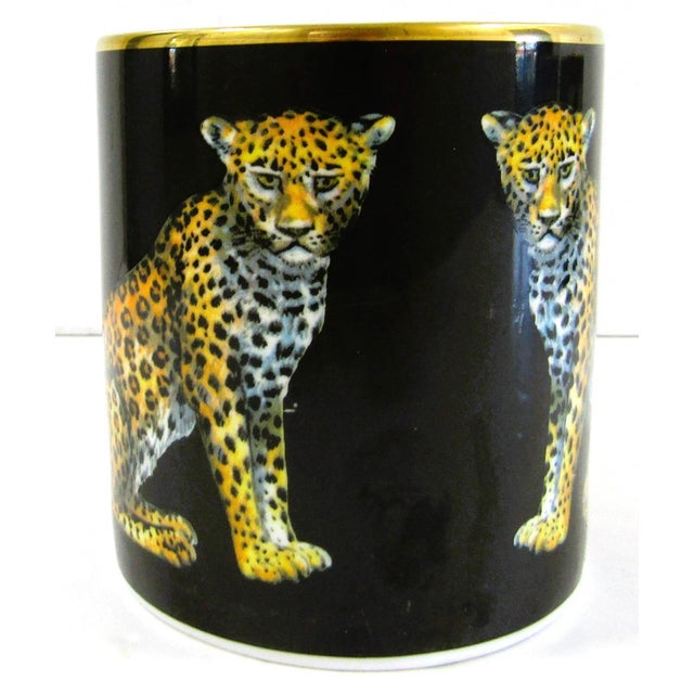 1980s Halcyon Days Magnificent Wildlife Two Tiger and Two Twin Leopard Mugs - Set of Four For Sale - Image 15 of 18