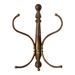 Vintage Brass Hanging Coat Rack For Sale
