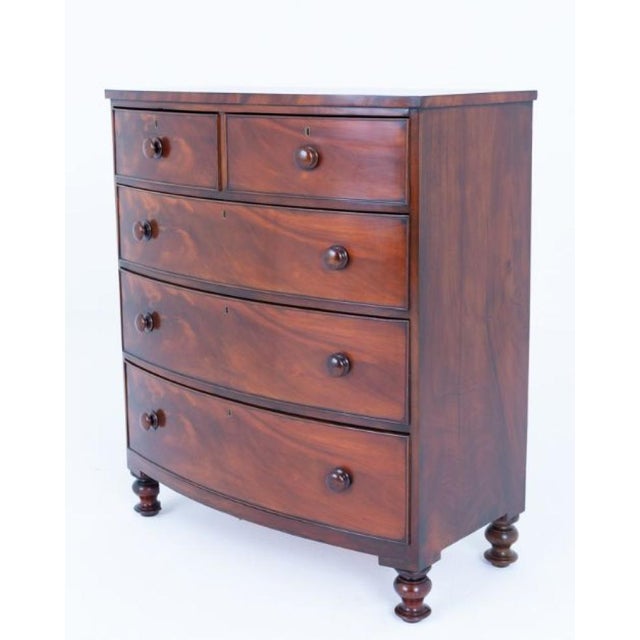 Wood Victorian Mahogany Bow Front Chest of Drawers, 1860s For Sale - Image 7 of 7