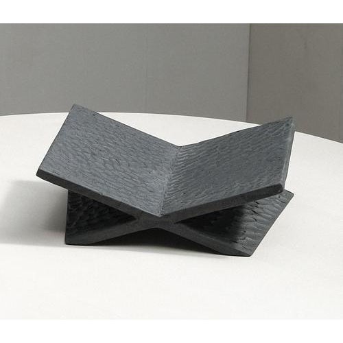 Dk oiled and waxed lime cement mixture and solid wood bookstand by dennis kaiser dimensions: d 30 x w 34 x h 12 cm....