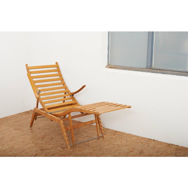 Wooden Lounger with Many Adjustment Options and Frame Foldable For Sale - Image 14 of 15