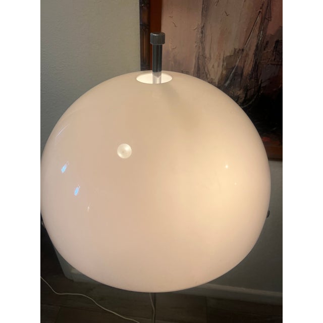 White Vintage Fagerhults Swedish Mid-Century Mushroom Floor Lamp 1970s White Dome Rare Us Find MCM Scandinavian Lighting For Sale - Image 8 of 8