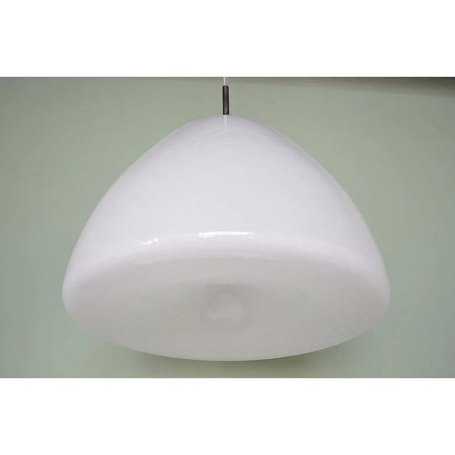 Opal Glass Pendant Lights attributed to Vilhelm Lauritzen for Louis Poulsen For Sale - Image 6 of 7