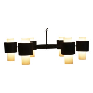 Socrates Chandelier, Iron with Black Finish For Sale