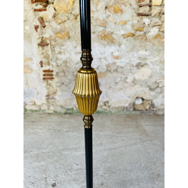 Vintage Floor Lamp with Gilded Brass Decor on Tripod Legs, 1960s For Sale - Image 13 of 18