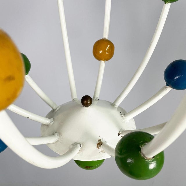 Mid-Century Italian Chandelier with Colored Spheres, 1940s For Sale - Image 13 of 17