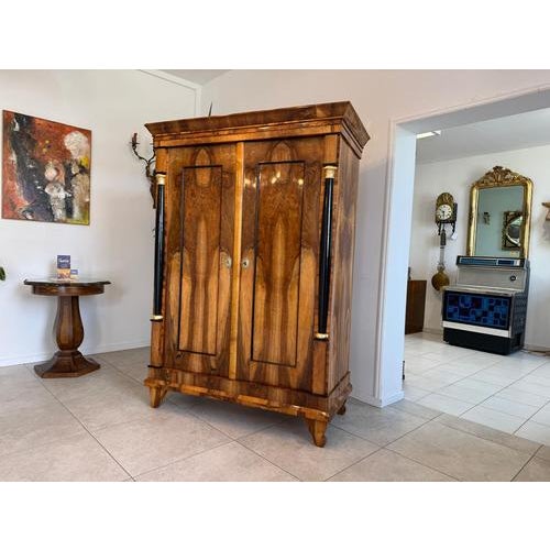 Antique Empire Column Cabinet in Walnut For Sale - Image 5 of 18