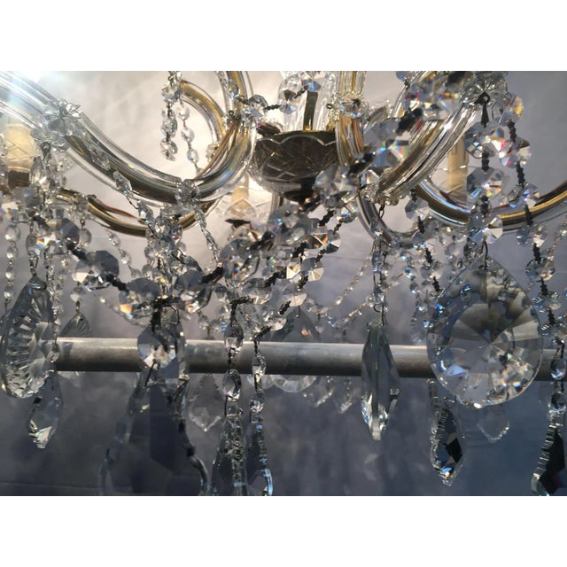 Metal Crystal Chandelier, 1950s For Sale - Image 7 of 18