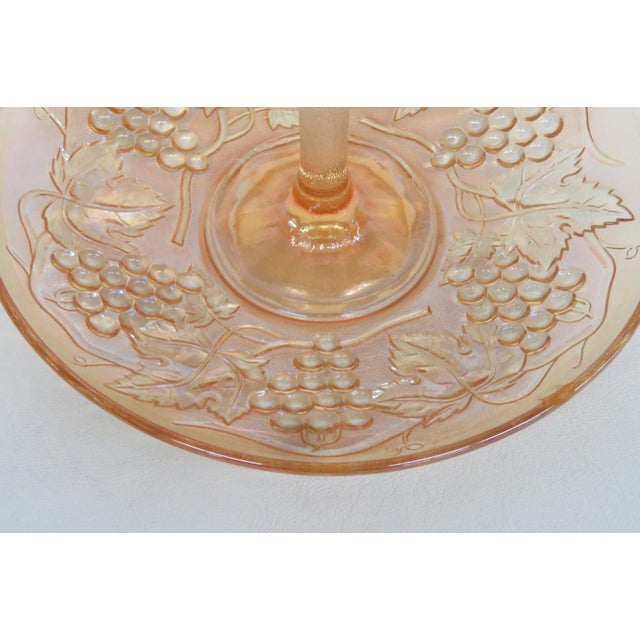 Early 20th Century Imperial Glass Harvest Grape and Leaf Marigold Carnival Glass Handled Tray For Sale - Image 10 of 17
