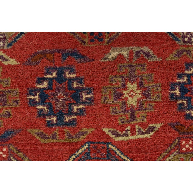 Red Meshkin Runner 3'6'' X 10'4'' Red Wool Semi-Antique Tribal Hand-Knotted Rug For Sale - Image 8 of 14