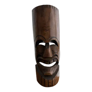 Vintage African Tribal Hand-Carved Wood Head Bust Sculpture