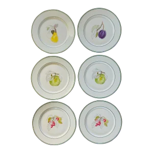 Vintage 1980’s Block Spal Portugal 8” Fruit Plates ~ Watercolors by MaryLou Goertzen