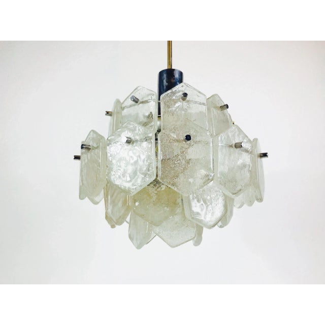 1960s 1960s Mid-Century Four-Tiered Kalmar Ice Glass Chandelier For Sale - Image 5 of 11