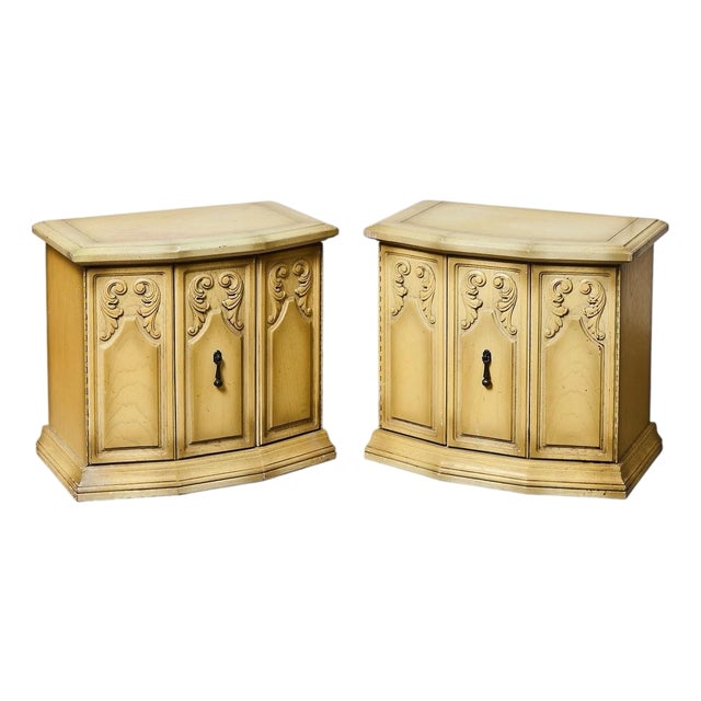 Hollywood Regency Vintage Ornate Spanish Revival, Nightstands or End Tables For Sale