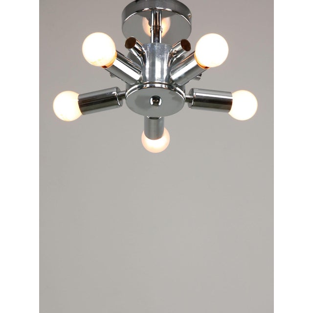Vintage Italian Ceiling Lamp in Chrome and Opaline, 1980s For Sale - Image 9 of 13