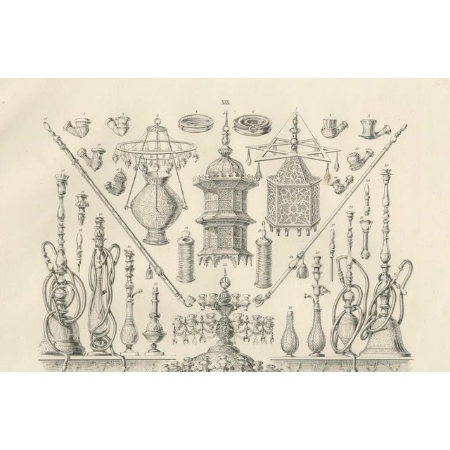 Islamic Lamps and Hookahs Object Study, 1846, Paper For Sale - Image 4 of 9