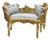 French Style Bench White Damask Gold Details For Sale