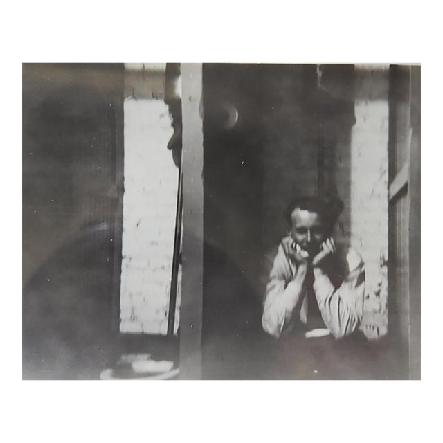 Mid 20th Century Vernacular Snapshot Photograph Man in Window For Sale