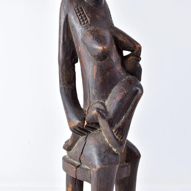 Early 20th Century Senufo Maternity Figure on Stool Côte d'Ivoire For Sale - Image 4 of 15