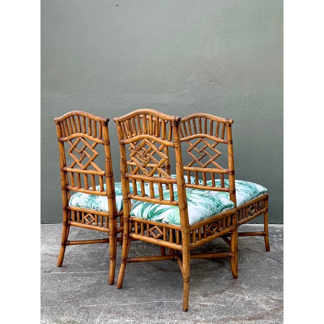 Manuel Canovas Vintage Arched Back Rattan Dining Chairs in Manuel Canovas - Set of 4 For Sale - Image 4 of 12