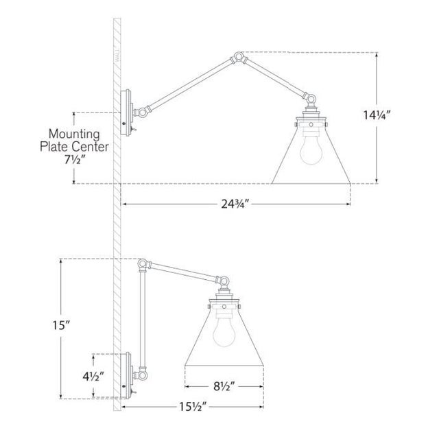 2020s Chapman & Myers for Visual Comfort Signature Parkington Double Library Wall Light in Polished Nickel with White Glass For Sale - Image 5 of 5