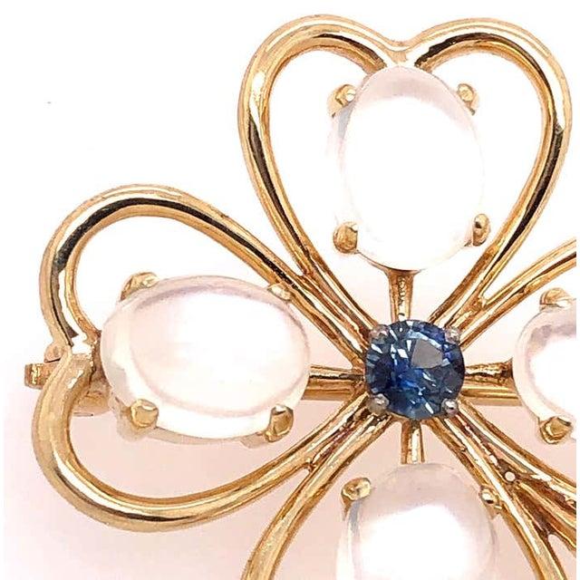 Gold 14 Karat Yellow Gold Four Leaf Clover Brooch For Sale - Image 8 of 8