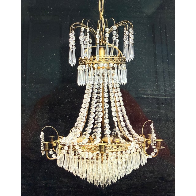 Metal Vintage Swedish Empire Style Chandelier, 1950s For Sale - Image 7 of 7