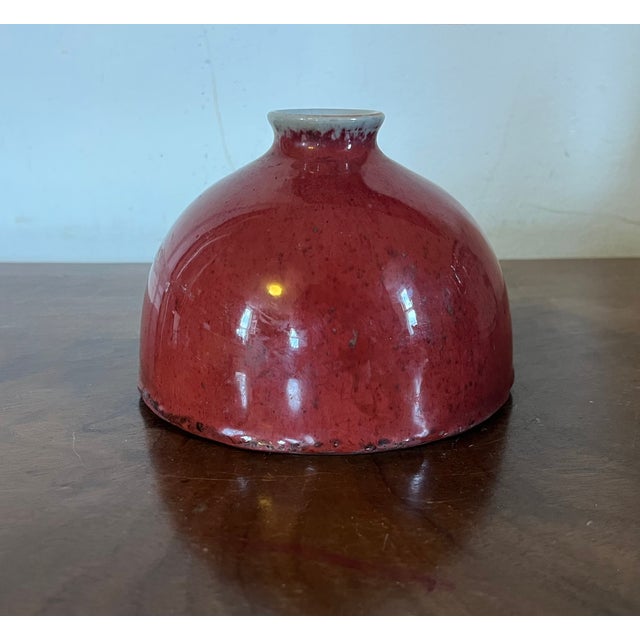 Ceramic Antique Late Qing 19th Century Chinese Sang De Boeuf Oxblood Flambe Glaze Scholar's Desk Water Pot or Taibai Jar For Sale - Image 7 of 18