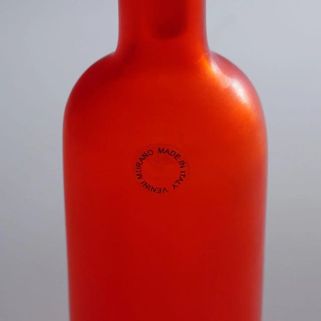 Venini Paolo Venini Inciso Glass Bottle Manufactured by Venini 1990s For Sale - Image 4 of 7