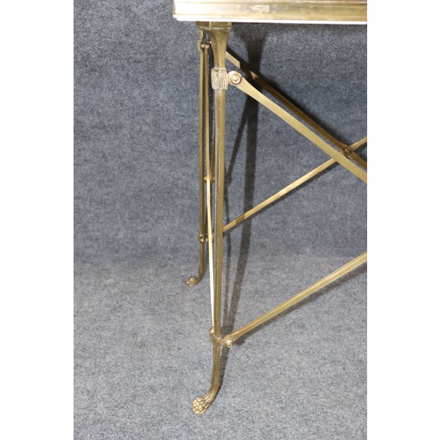 Brass Maison Jansen Style Directoire Granite Top & Brass End Table For Sale - Image 8 of 10