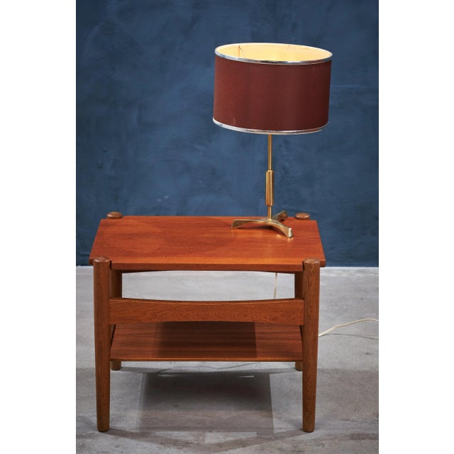 This mid-century table lamp in brass by Danish designer Jo Hammerborg for Fog and Mørup, is a perfect desk lamp. It...