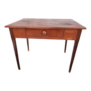 1920s Mahogany Tapered Leg Table with Dovetail Drawer For Sale