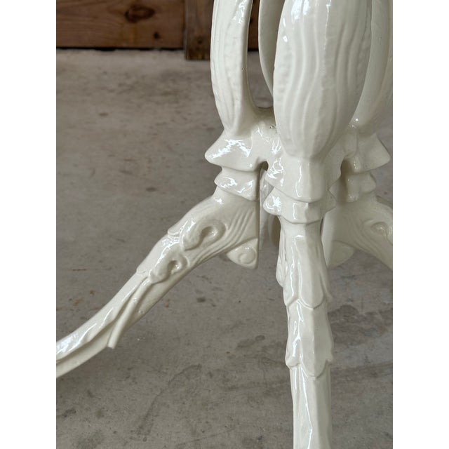 Metal Vintage Regency Cast Aluminum Powder Coated Outdoor Dining Table Base For Sale - Image 7 of 12