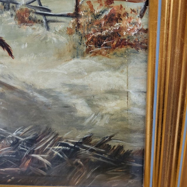 19th Century Scottish Highland Cattle Oil Painting, Windsor & Newton Canvas, Framed For Sale In Raleigh - Image 6 of 9
