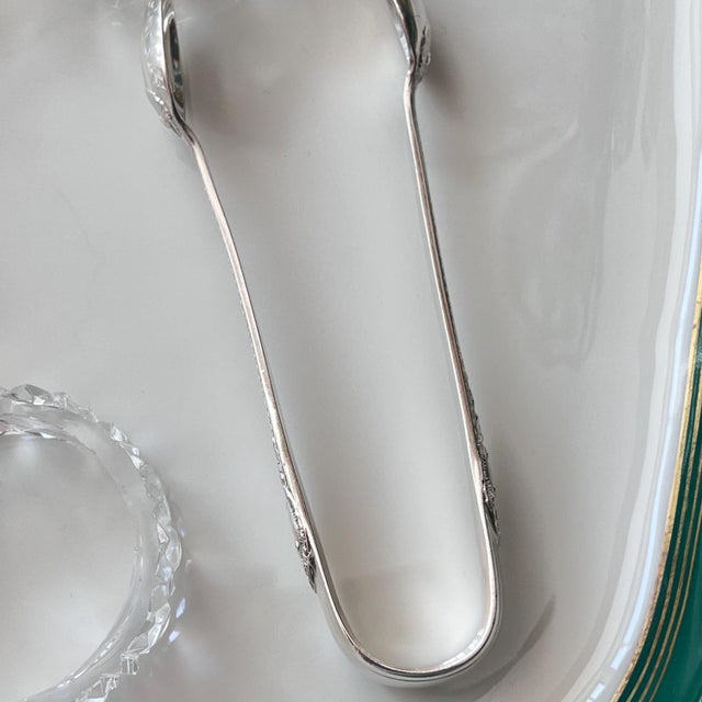 Antique Set of 12 demitasse spoons and sugar tongs in original satin-lined case // hostess gift // coffee service // rococo // shell motif For Sale - Image 16 of 18