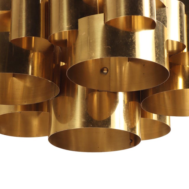 Contemporary Brass Cloud Chandelier by Curtis Jere for Artisan House, C. 1975 For Sale - Image 3 of 7