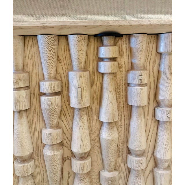 2020s Revelation Modern White Washed Spindle Cabinet For Sale - Image 5 of 9