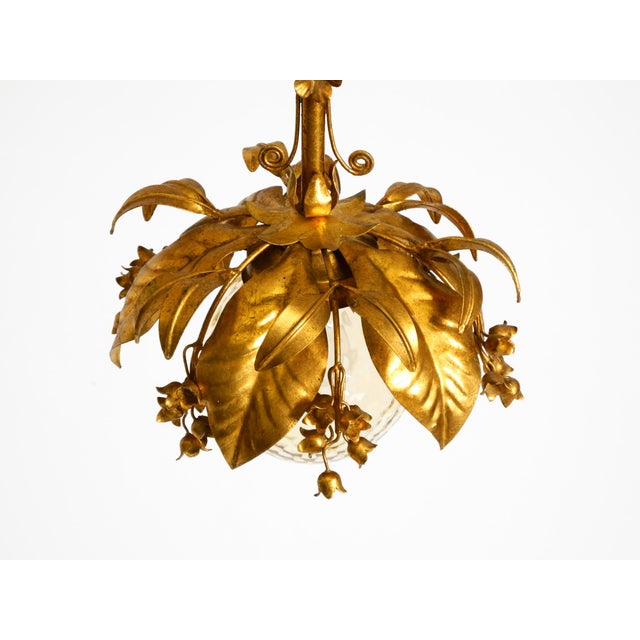 Vintage Gold-Plated Metal Pendant Lamp with Glass Sphere by Hans Kögl, 1970s For Sale - Image 11 of 18