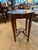 Wood Vintage Hekman Federal Style Inlaid Mahogany Round Occasional Table With Glass Top For Sale - Image 7 of 8