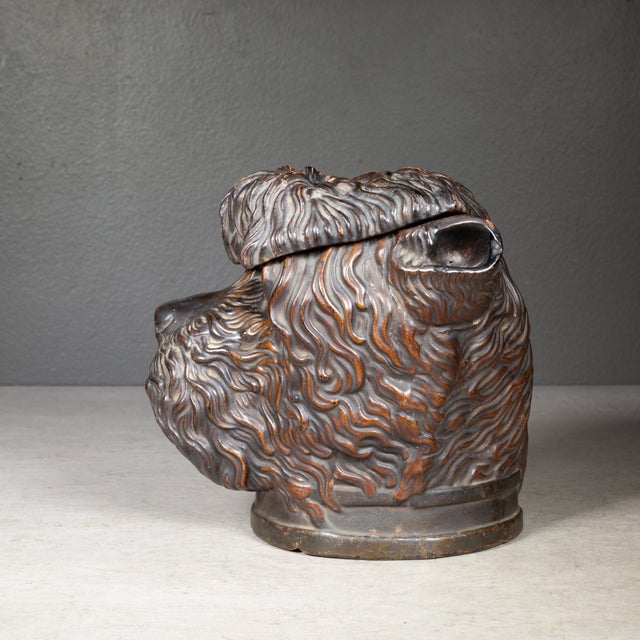 Late 19th Century Late 19th C. Bernard Bloch Terracotta Dog Head Tobacco Jar c.1890 For Sale - Image 5 of 10